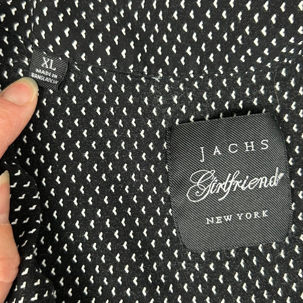 Jachs Girlfriend NY Blouse Top Womens XL Black White Heart Print Sleeveless - Picture 5 of 10